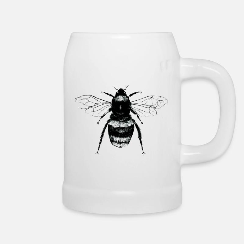 Minimalist bumblebee - Beer Mug - white