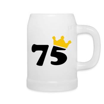 75 Krone 75th birthday 75 years - Beer Mug - white - Right