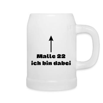 Malle 22 Party Sommer Strand Mallorca JGA - Bierkrug - Weiß - Rechts