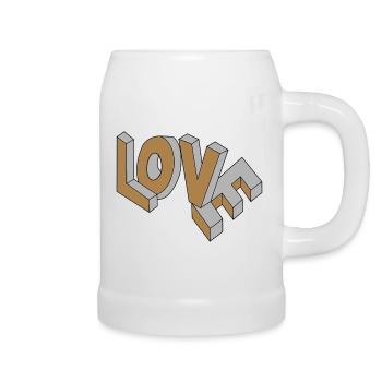 Flying LOVE - Bierkrug - Weiß - Rechts
