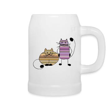 Chats - Chope en céramique - blanc - Droite