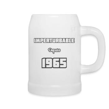 Année de naissance / Birth years - 1965 - Chope en céramique - blanc - Droite