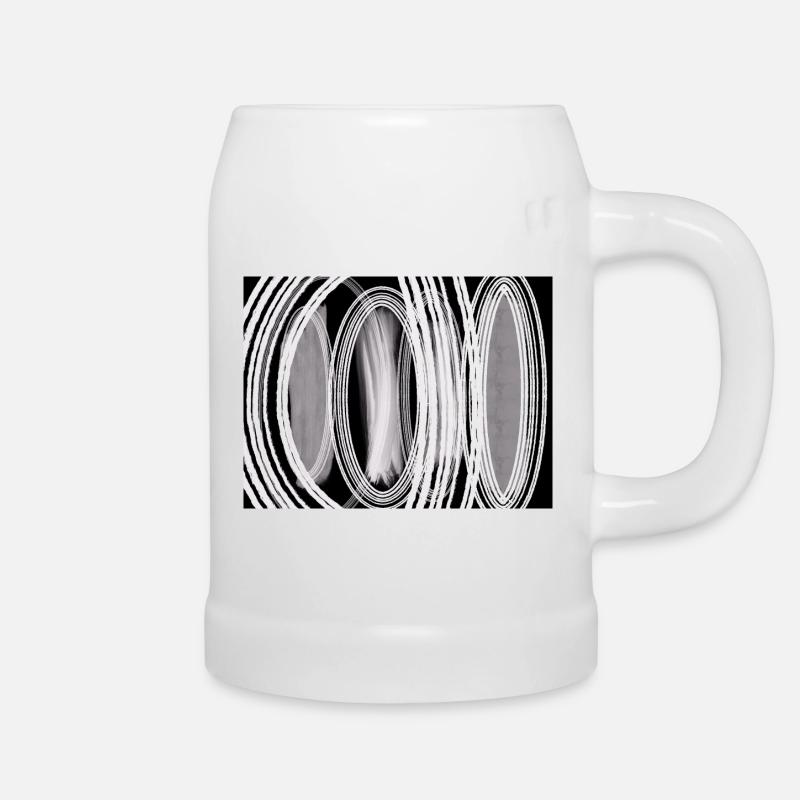 Cool black and white pattern design - Beer Mug - white