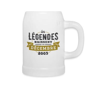 Les légendes naissent en décembre 2003 - Chope en céramique - blanc - Droite