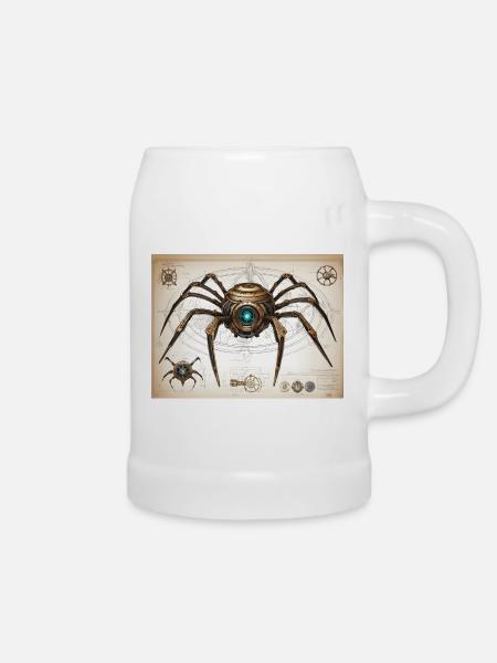 Mechanischer Spider 2 FINAL - Bierkrug - Weiß