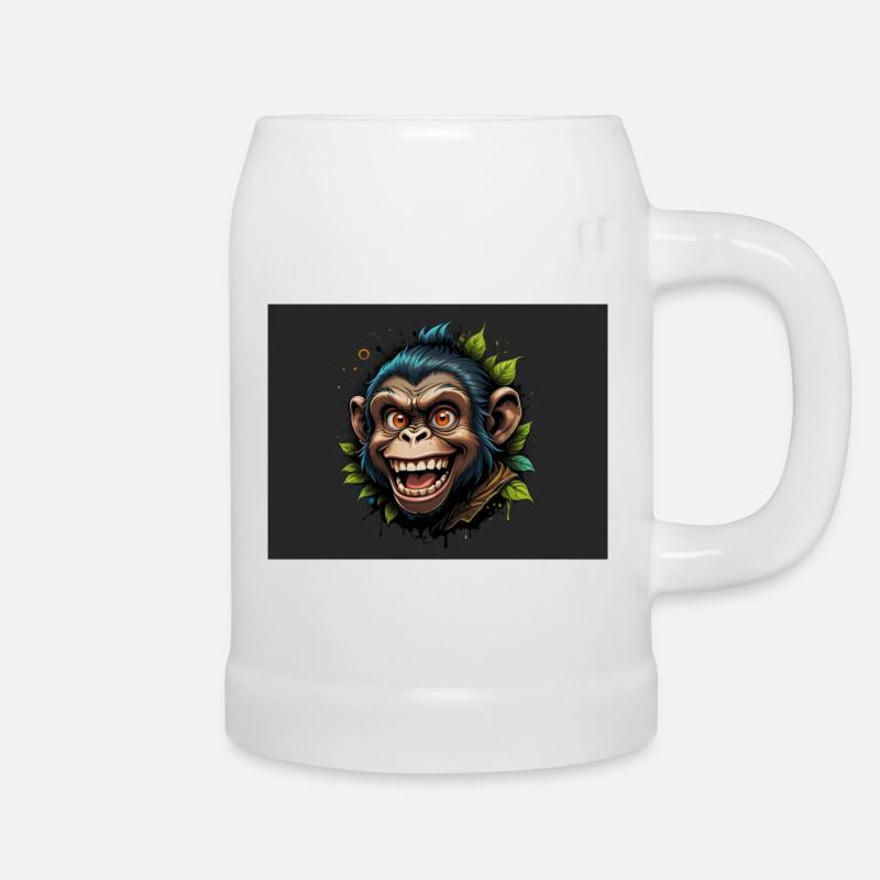 Affe - Bierkrug - Weiß