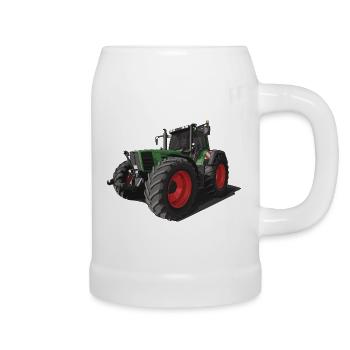 Tracteur classique // Bulldog // Illustration - Chope en céramique - blanc - Droite
