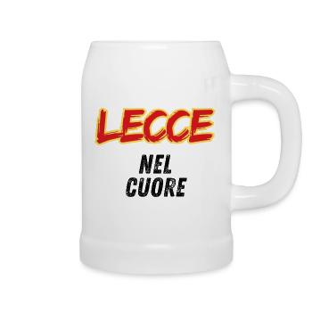Lecce Jaune Rouge dans le Cœur - Chope en céramique - blanc - Droite