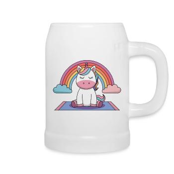 licorne de yoga - Chope en céramique - blanc - Droite