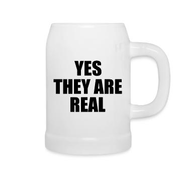 yes they are real - Bierkrug - Weiß - Rechts