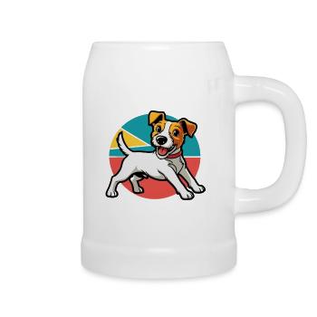 Jack Russel Terrier - Bierkrug - Weiß - Rechts