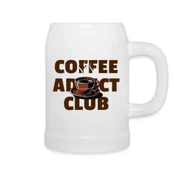 Coffee Addict Club - Lustiges Kaffee-Design - Bierkrug - Weiß - Rechts