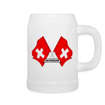 Drapeaux de la Suisse - Chope en céramique - blanc - Droite