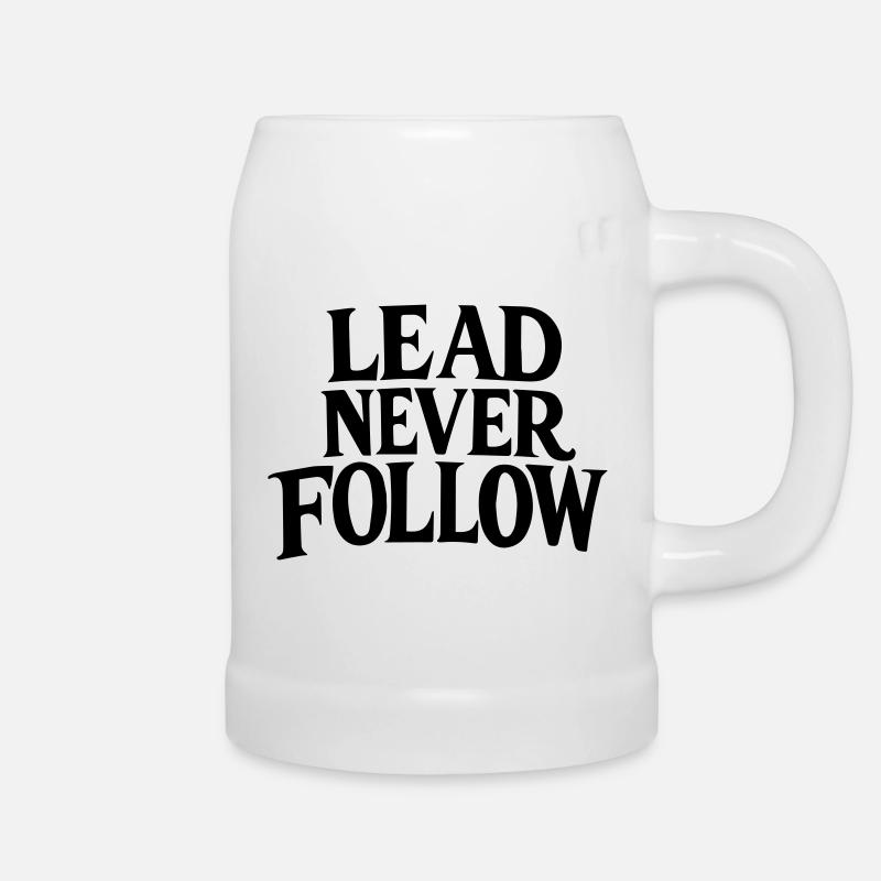 Lead Never Follow - Leadership Mindset Bold - Beer Mug - white