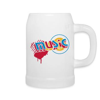3D Music Lettering in Graffiti Style - Beer Mug - white - Right