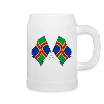 Deux drapeaux du Lincolnshire croisés - Chope en céramique - blanc - Droite