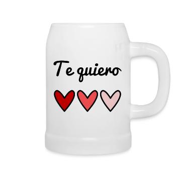 I LOVE YOU. HEART. COUPLE. JUST MARRIED. Bachelorette party - Beer Mug - white - Right