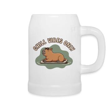 Chill Vibes Only Capybara Watershine - Beer Mug - white - Right