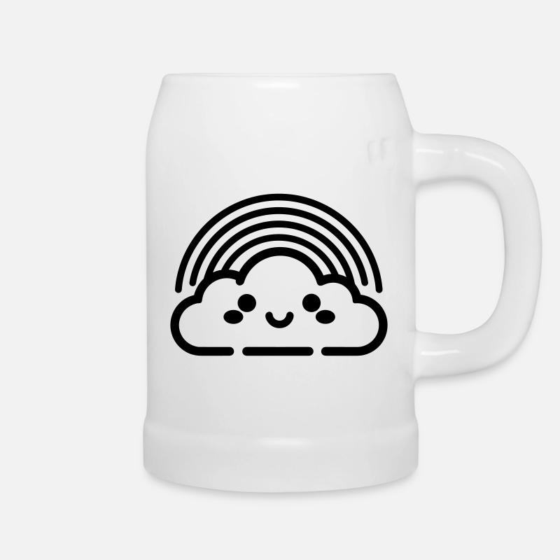 arc en ciel - Chope en céramique - blanc