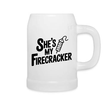 She's My Firecracker - Beer Mug - white - Right