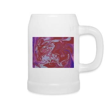 Marble Flux Rot-Pink Muster - Bierkrug - Weiß - Rechts