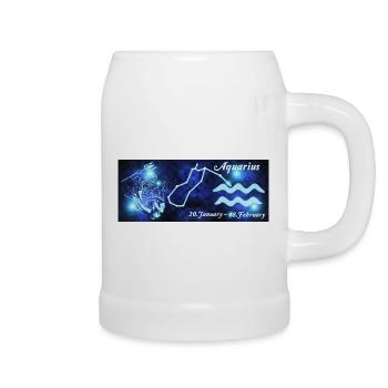 Sternzeichen Wassermann, Sternenbild, Astrologie - Bierkrug - Weiß - Rechts
