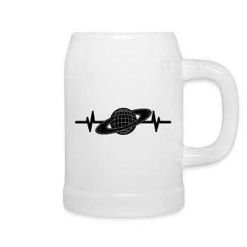 Y2K Heartbeat Love Nostalgia - Beer Mug - white - Right