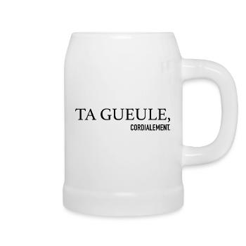 Your face cordially funny phrase - Beer Mug - white - Right