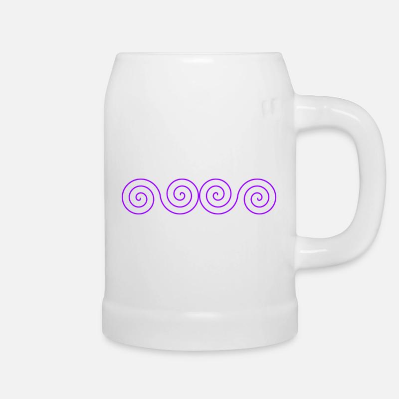 violet spirals - Beer Mug - white