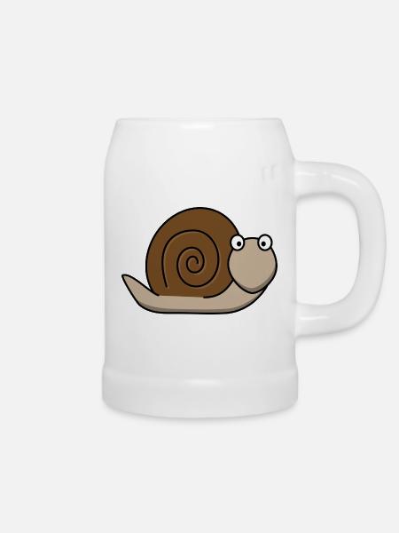 Snail brown - Bierkrug - Weiß