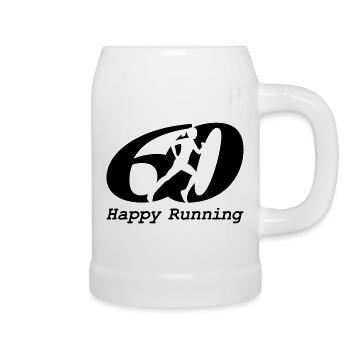 Running woman - happy birthday 60! - Beer Mug - white - Right