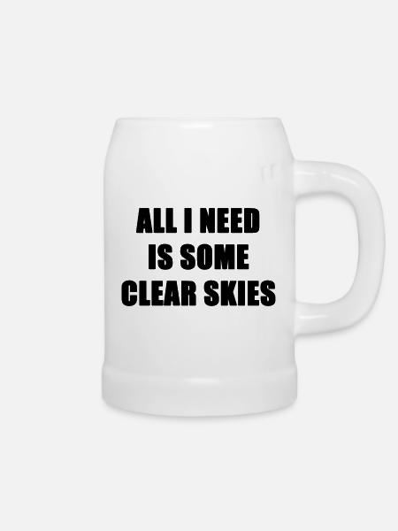 klarer Himmel schwarz - Bierkrug - Weiß