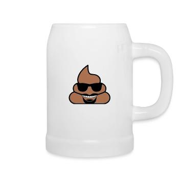 Poo mit Brille - Bierkrug - Weiß - Rechts