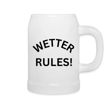 Wetter Rules! - Stadt Wetter Ruhr - Bierkrug - Weiß - Rechts
