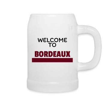 bienvenue a bordeaux - Chope en céramique - blanc - Droite