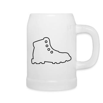 Wall shoe - black contour - Beer Mug - white - Right