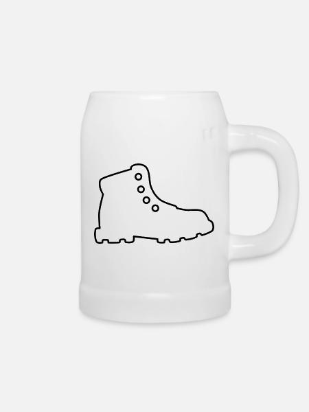 Wandschuh - schwarze Kontur - Bierkrug - Weiß