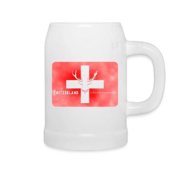 Drapeau suisse Suisse Faune sauvage - Chope en céramique - blanc - Droite