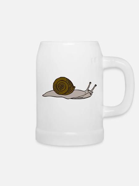 Brown snail - Bierkrug - Weiß