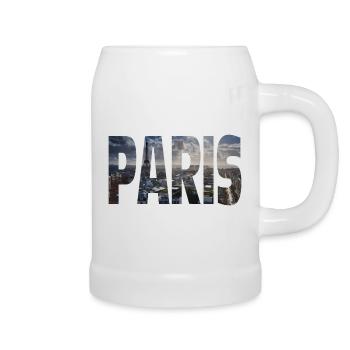 Paris - Chope en céramique - blanc - Droite