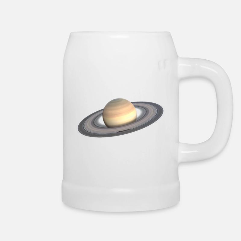Saturn 3D - Bierkrug - Weiß