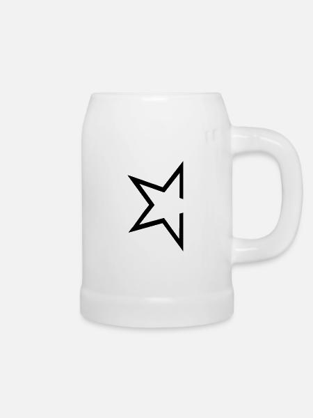 star - Bierkrug - Weiß