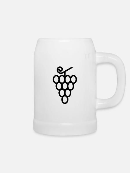 Trauben - Bierkrug - Weiß