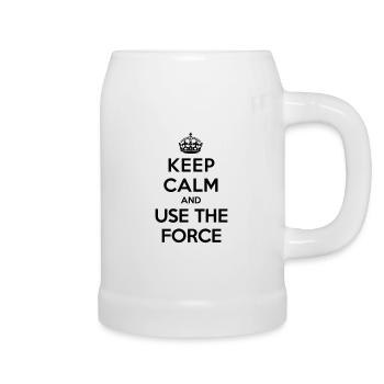Keep calm and use the Force - Beer Mug - white - Right