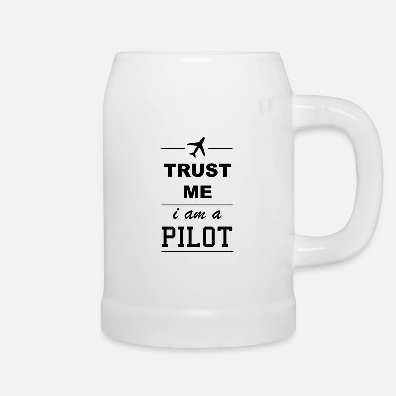 Trust me I am a Pilot 1c - Bierkrug - Weiß