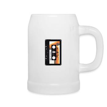 Retro 80s + 90s cassette - Beer Mug - white - Right