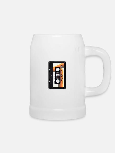Cassette Retro 80s + 90s - Chope en céramique - blanc
