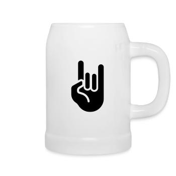 rock hand - Beer Mug - white - Right