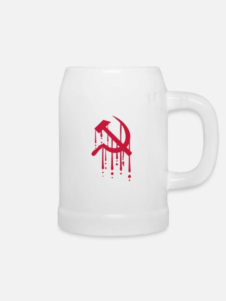 Hammer Sichel Blut - Bierkrug - Weiß