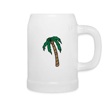 Hängende Palme Design - Bierkrug - Weiß - Rechts